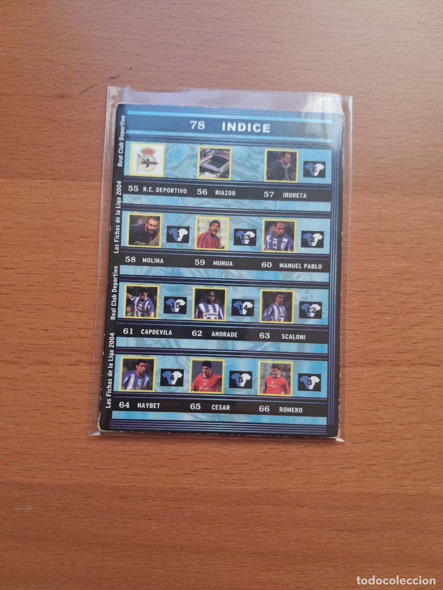 Cromos de F&uacute;tbol: Fichas de la Liga de Mundicromo 2003 2004 03 04 RC Deportivo de la Coru&ntilde;a 78 Indice