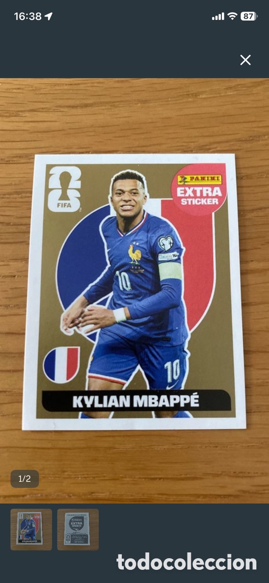 Cartes &agrave; collectionner de Football: Cromo panini extra sticker Mbapp&eacute; oro gold - Mundial 2026 USA Canada Mexico - Sticker album