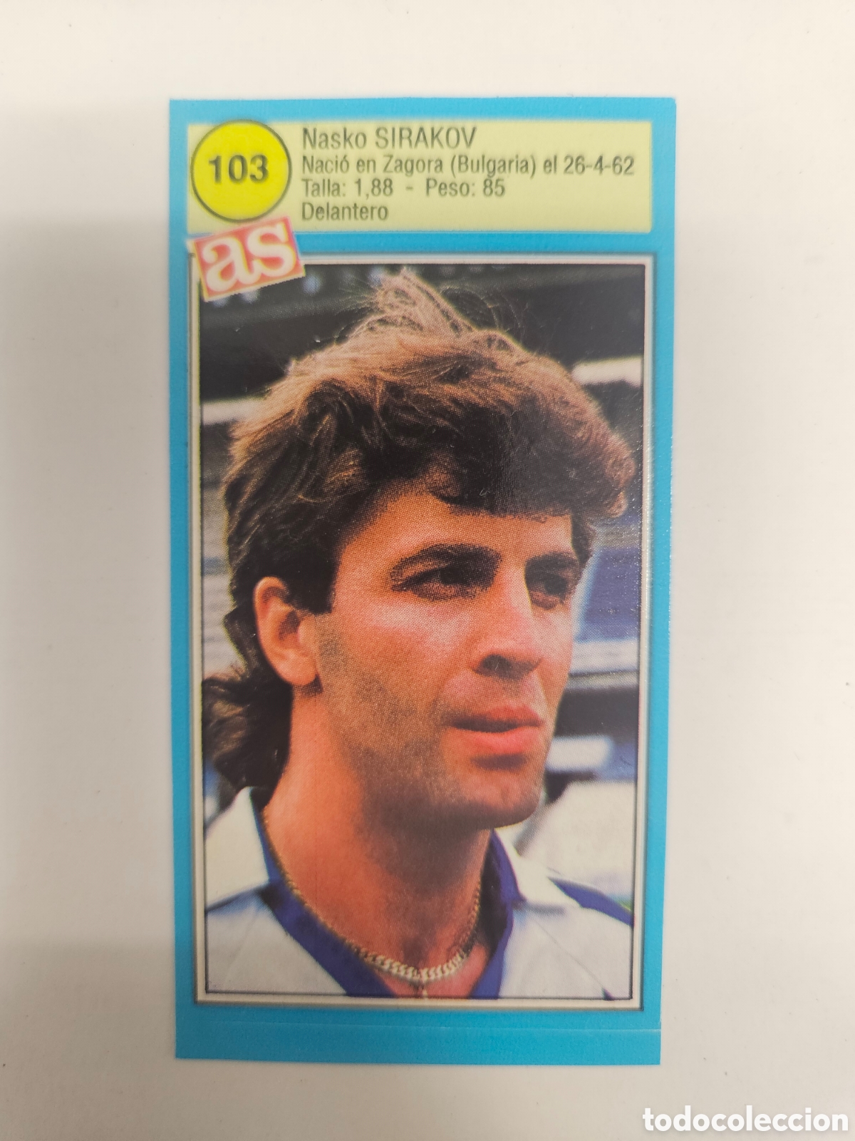 Fu&szlig;ball-Sticker: R.C.D. Espa&ntilde;ol, Espanyol - N&ordm; 103, Sirakov -AS -Ases de Liga 1990-1991, 90-91 -Nunca pegado adhesivo