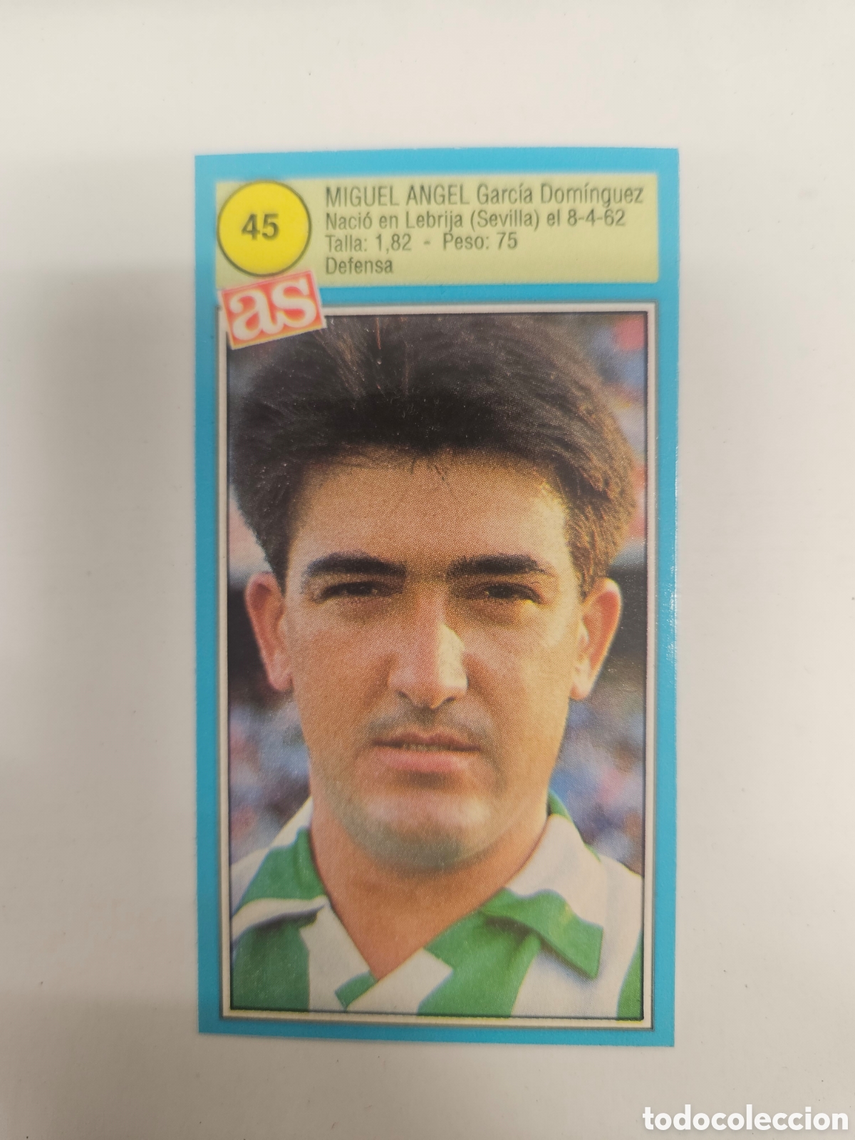 Fu&szlig;ball-Sticker: MIGUEL ANGEL REAL BETIS AS 1990 1991 CROMO FUTBOL LIGA 90 91 - SIN PEGAR - 45