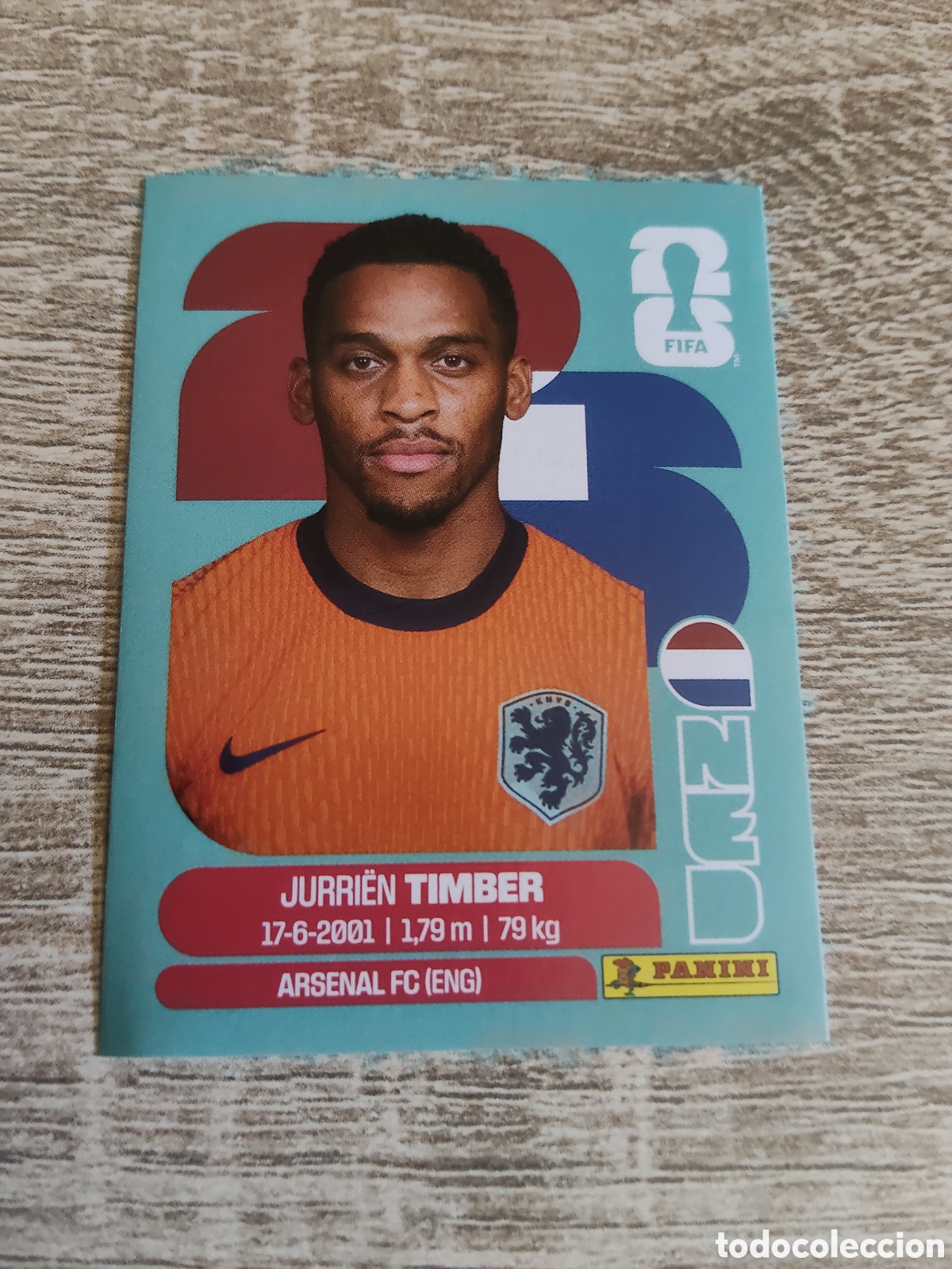 Cartes &agrave; collectionner de Football: Panini mundial 2026 NED 5 Jurrien Timber Holanda