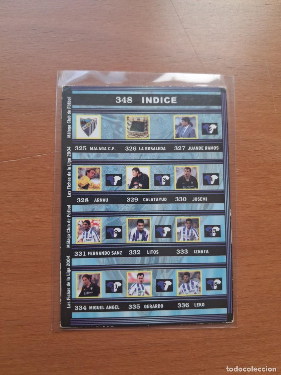 Cromos de Futebol: Fichas de la Liga de Mundicromo 2003 2004 03 04 Malaga CF 348 Indice