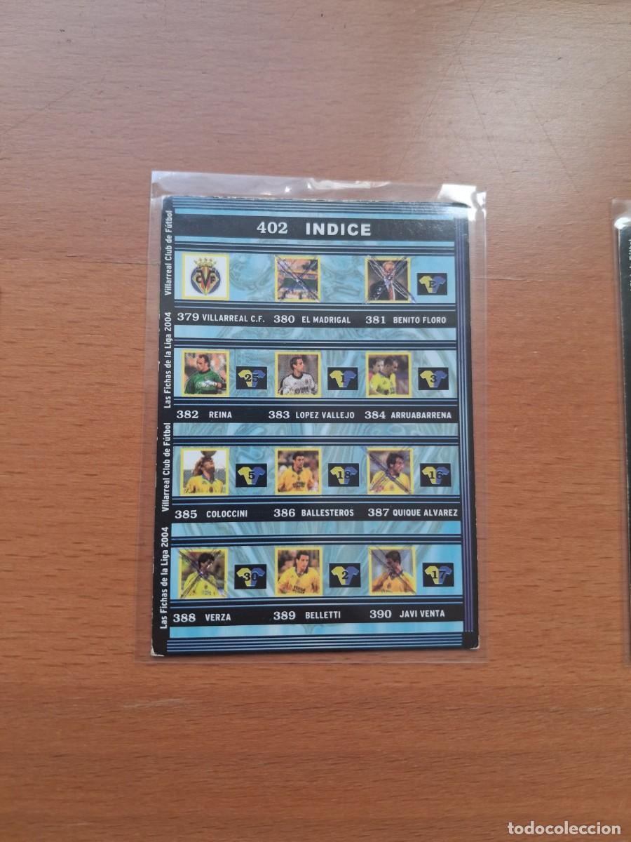 Cromos de Futebol: Fichas de la Liga de Mundicromo 2003 2004 03 04 Villarreal CF 402 Indice