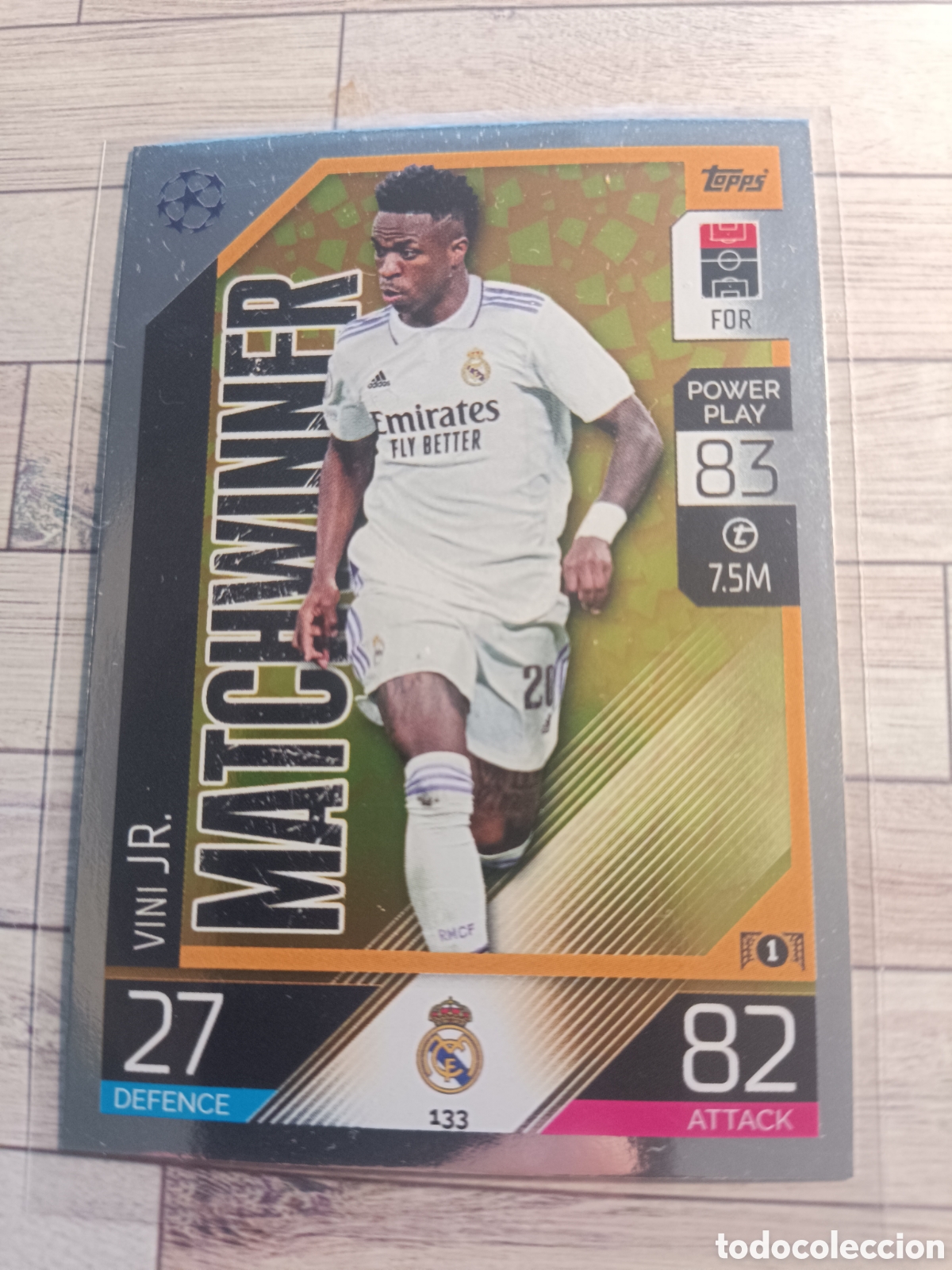 Fu&szlig;ball-Sticker: 133 VINICIUS MatchWinner REAL MADRID CHAMPIONS MATCH ATTAX 2022 2023 TOPPS 22 23