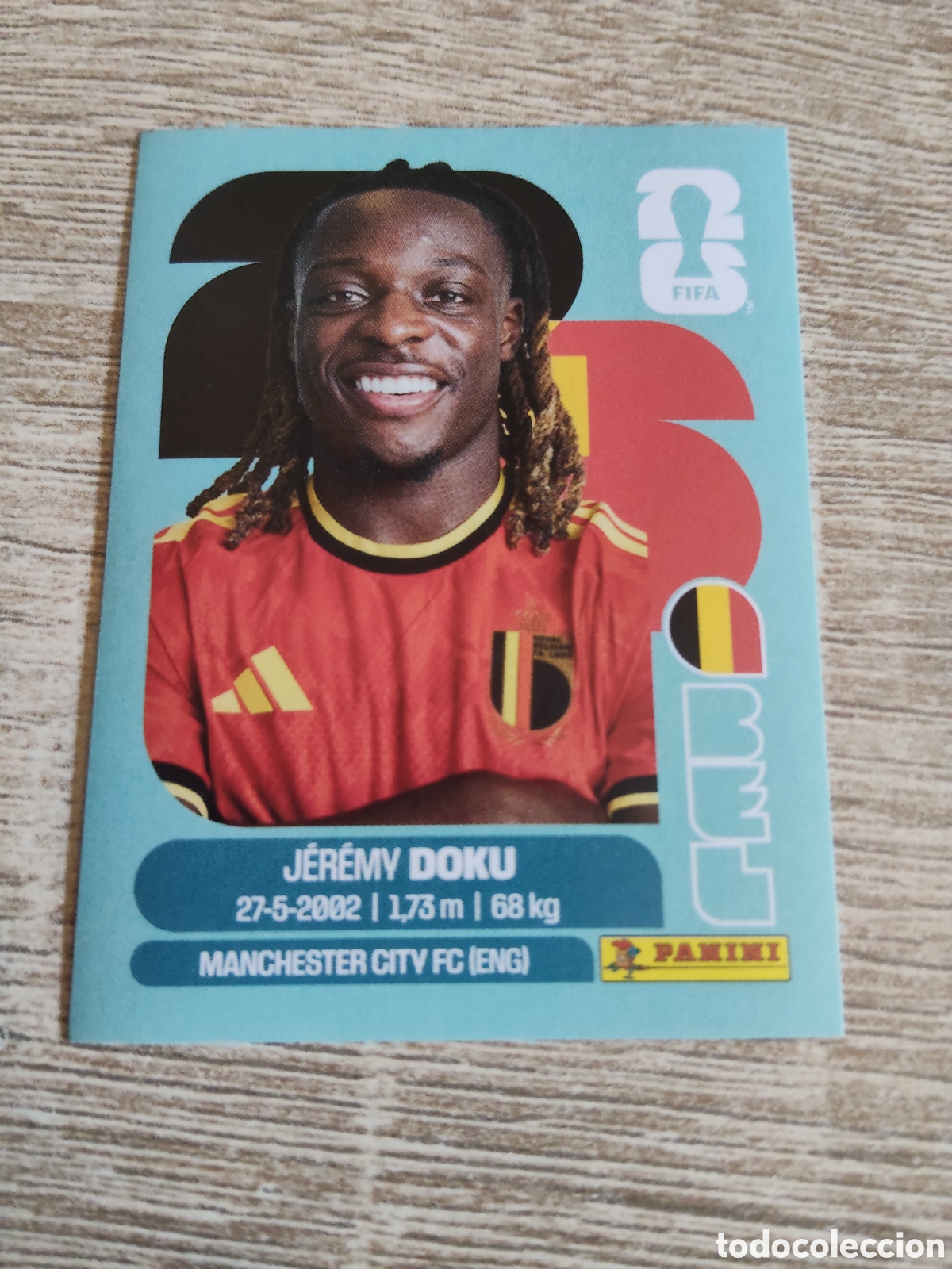 Cromos de F&uacute;tbol: Panini mundial 2026 BEL 16 Jeremy Doku B&eacute;lgica