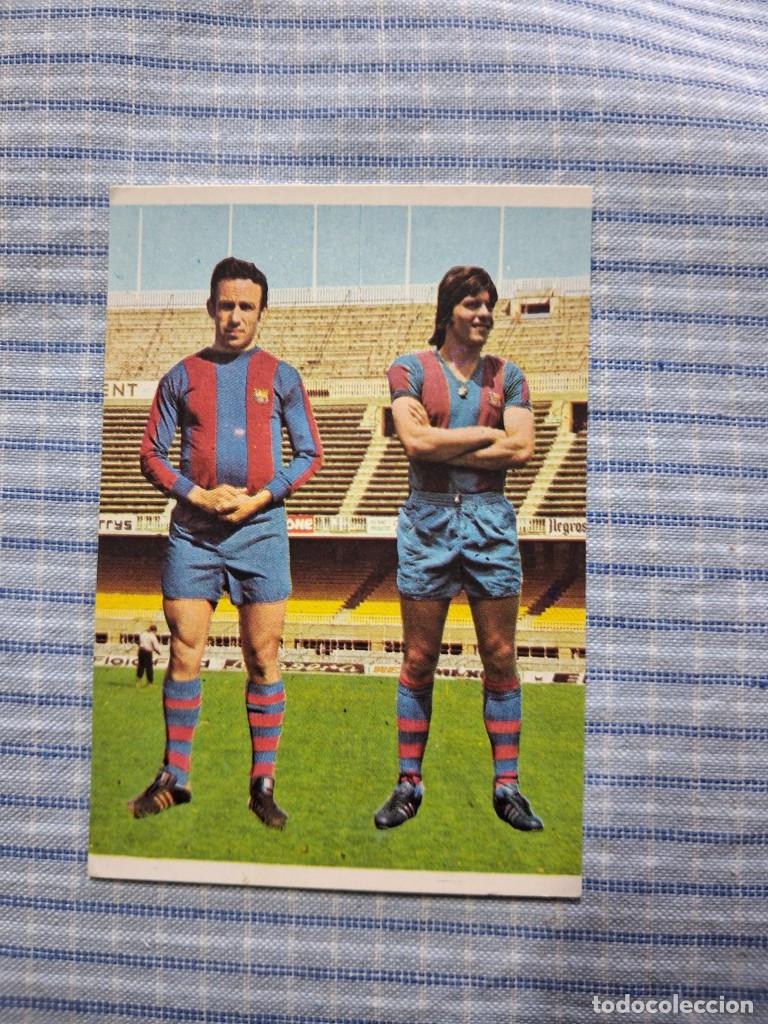 Cromos de F&uacute;tbol: Cromo Liga 75 / 76. Migueli y Rife. N&ordm;. 23. C.F. Barcelona. Editorial Ruiz Romero. Cromo sin usar.