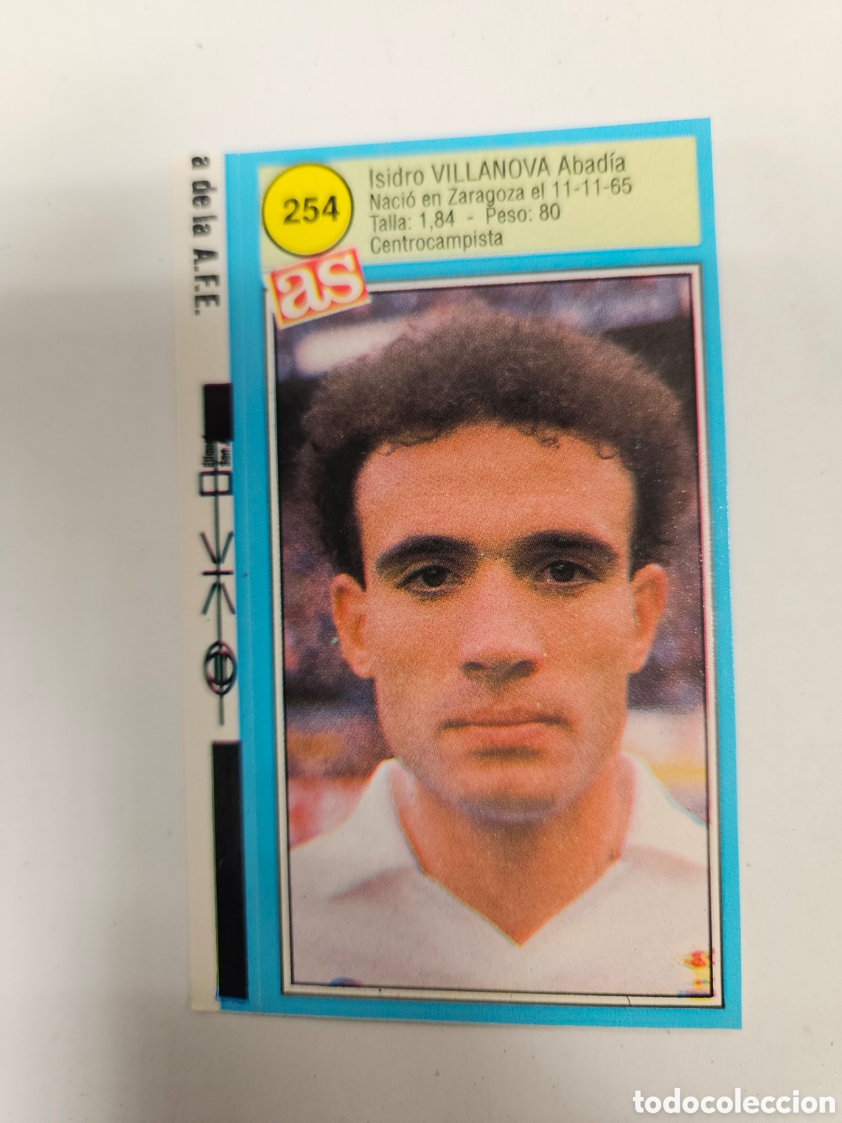 Cromos de F&uacute;tbol: 254 ISIDRO VILLANOVA (REAL ZARAGOZA) CROMO ASES DE LA LIGA 90/91 - CROMOS FUTBOL DIARIO AS 1990/1991