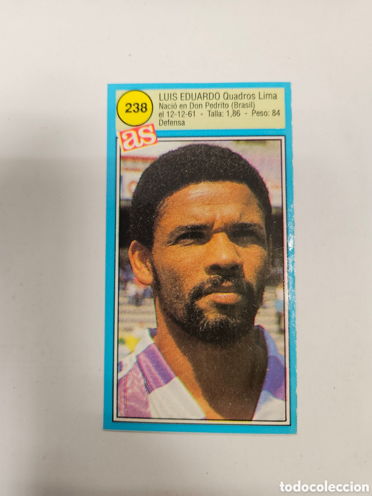 Cromos de F&uacute;tbol: Valladolid - N&ordm; 238, Luis Eduardo - AS - Ases de Liga 1990-1991, 90-91 - Nunca pegado adhesivo