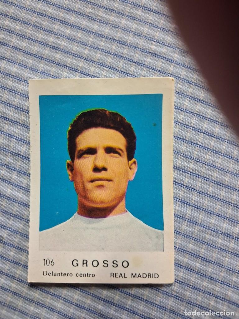 Football Stickers: Cromo de F&uacute;tbol Frutos secos Churruca Temporada 1967/1968. Grosso. Real Madrid. N&ordm; 106.
