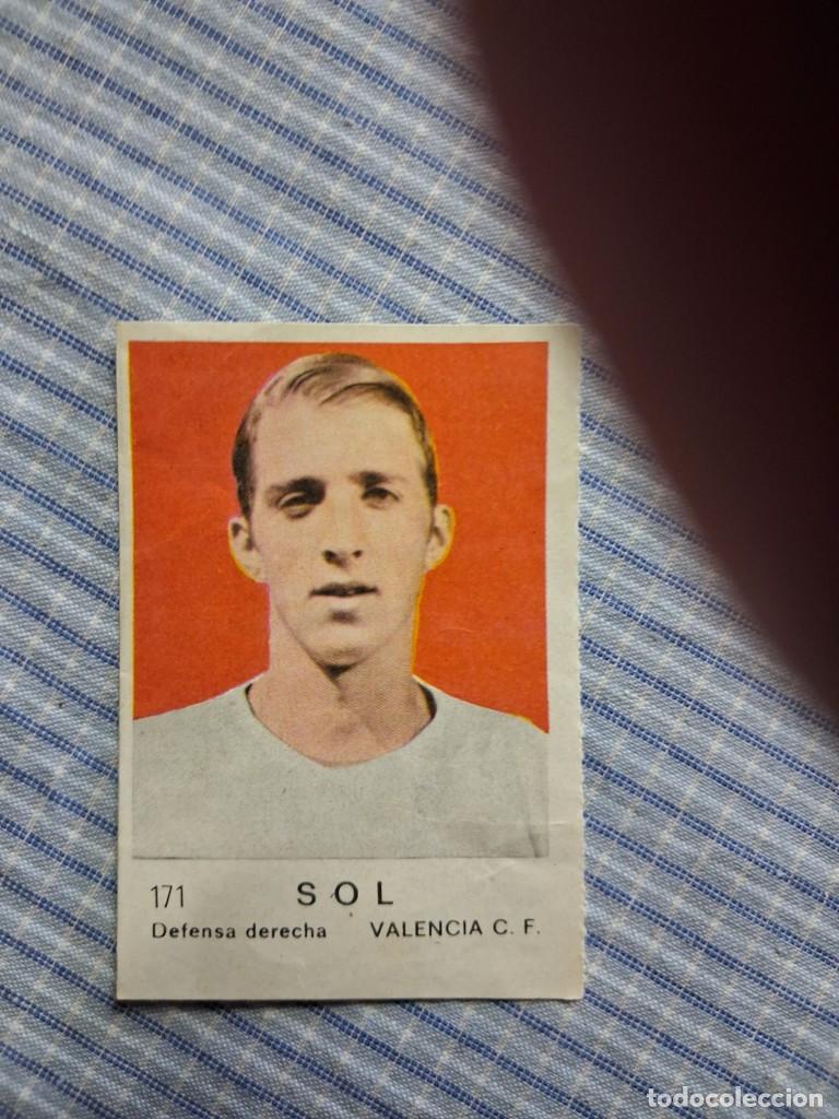 Cromos de F&uacute;tbol: Cromo de F&uacute;tbol Frutos secos Churruca Temporada 1967/1968. Sol. Valencia C.F. N&ordm; 171.
