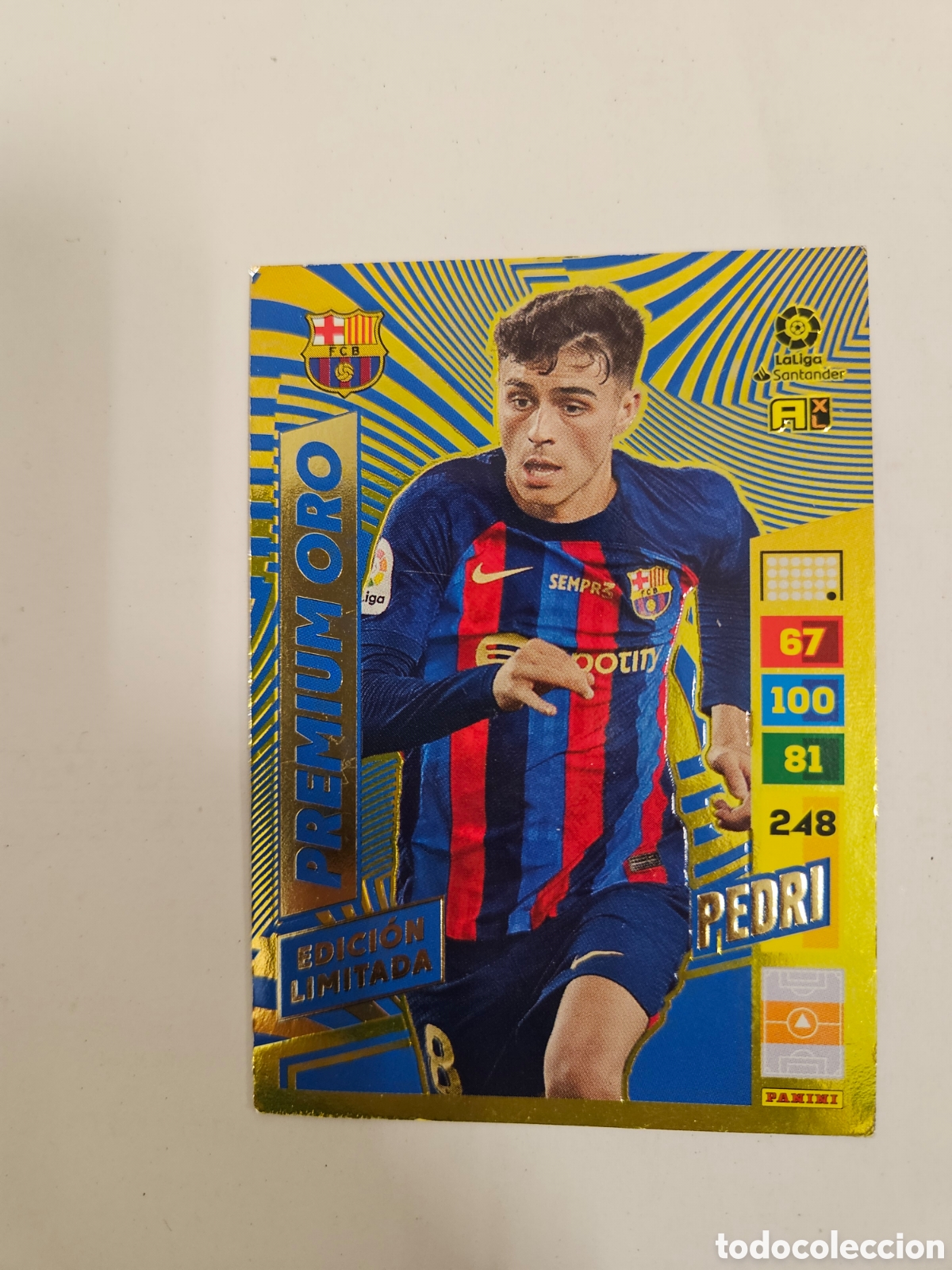 Cartes &agrave; collectionner de Football: PEDRI F. C. BARCELONA PREMIUM ORO EDICION LIMITADA ADRENALYN XL LIGA 2022/2023 22 23 PANINI
