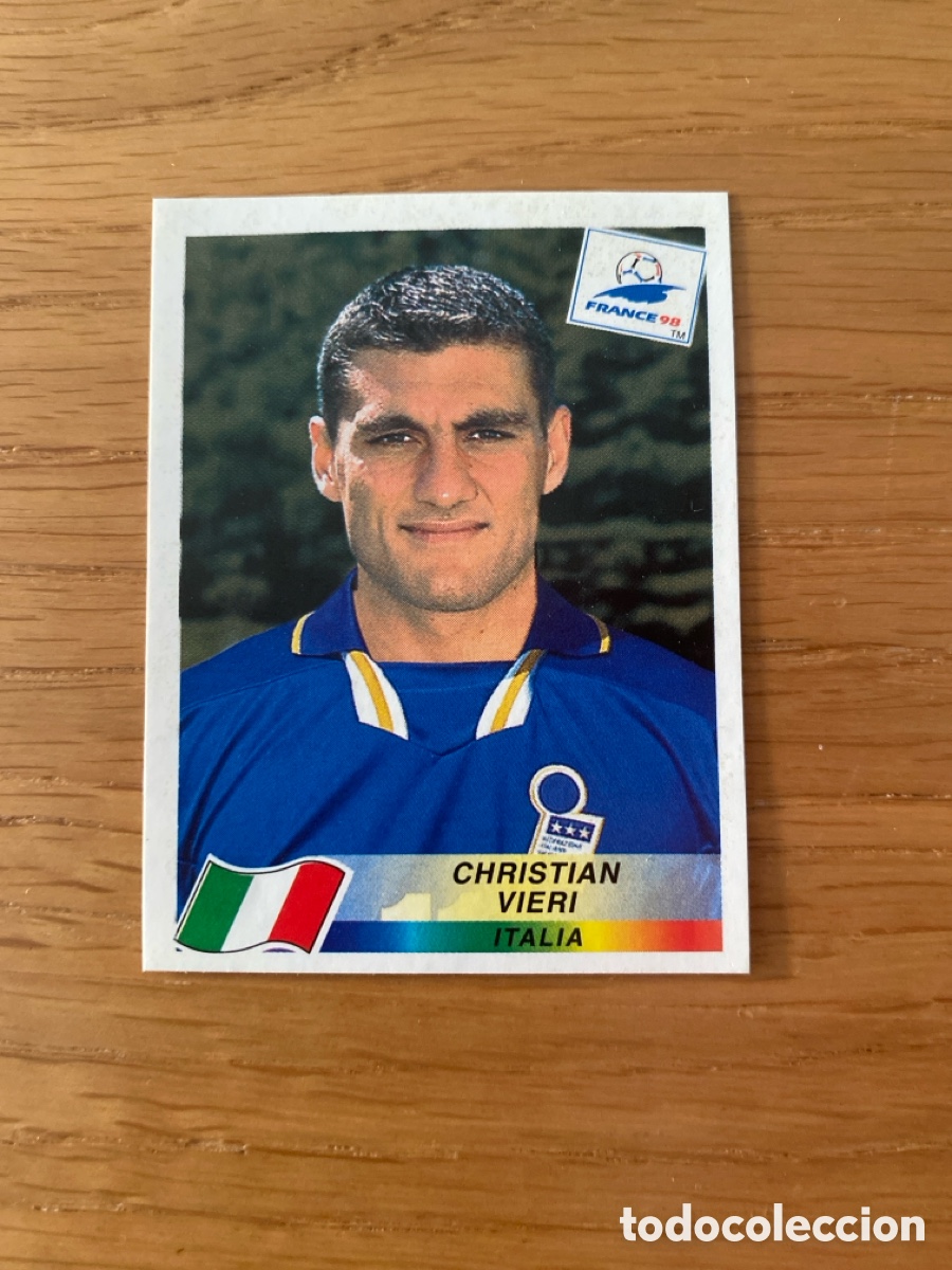 Cromos de F&uacute;tbol: Cromo panini mundial Francia 98 n&uacute;mero 99 Vieri - Stickers album France 1998