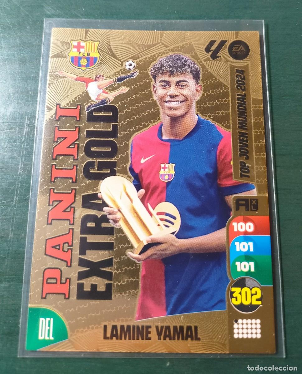Cromos de F&uacute;tbol: LAMINE YAMAL BARCELONA EXTRA GOLD TOP JOVEN MUNDIAL 2024 ADRENALYN XL LIGA 2024 2025 24 25 PANINI