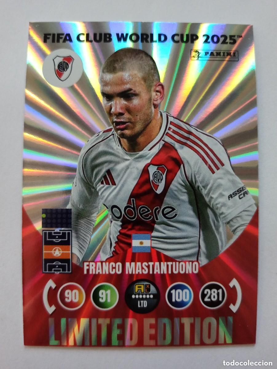 Fu&szlig;ball-Sticker: ROOKIE CARD FRANCO MASTANTUONO RIVER PLATE LIMITED ADRENALYN FIFA CLUB WORLD CUP 2025 MUNDIAL CLUBES