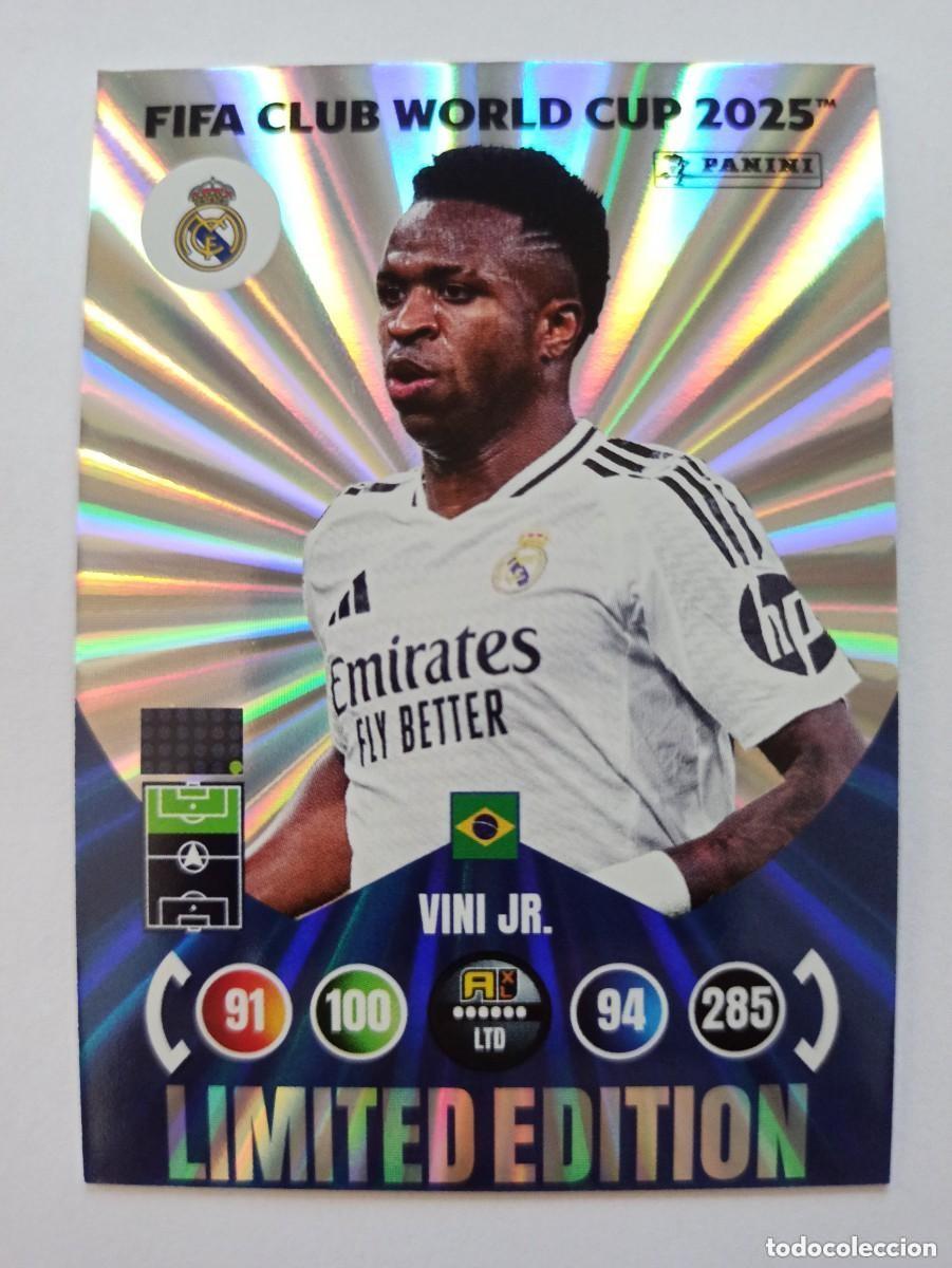 Cromos de Futebol: CARD VINICIUS VINI JR REAL MADRID LIMITED EDITION ADRENALYN FIFA CLUB WORLD CUP 2025 MUNDIAL CLUBES