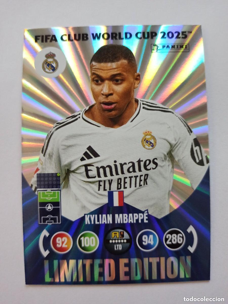 Cromos de Futebol: CARD KYLIAN MBAPP&Eacute; REAL MADRID LIMITED EDITION - ADRENALYN FIFA CLUB WORLD CUP 2025 MUNDIAL CLUBES