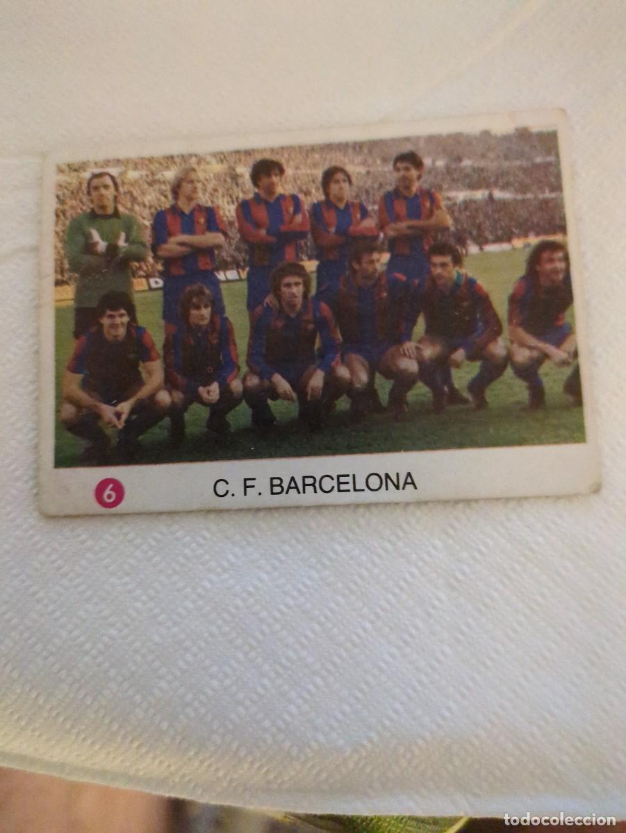 Football Stickers: Alineaci&oacute;n del FC Barcelona campeones schuster,Quini simonsen , V&iacute;ctor,artola