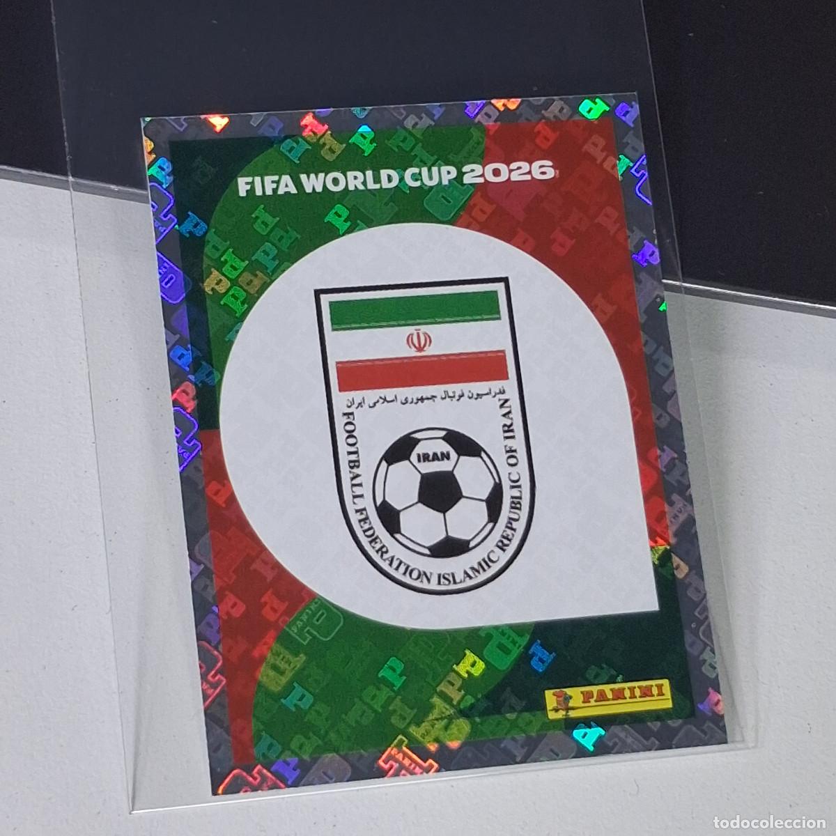Football Stickers: B13 IRN 1 IRN1 ESCUDO LOGO BADGE IRAN IRAO MUNDIAL FIFA WORLD CUP 2026 STICKER PANINI