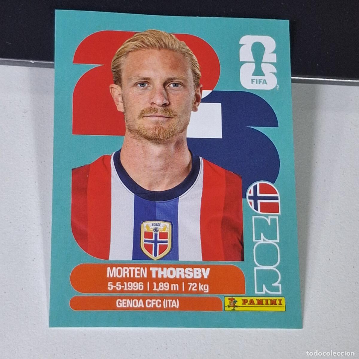 Cromos de F&uacute;tbol: B15 NOR9 MORTEN THORSBY 9 NORUEGA NORWAY NOR MUNDIAL FIFA WORLD CUP 2026 STICKER PANINI