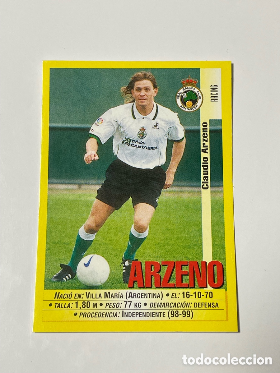 Cromos de F&uacute;tbol: Claudio Arzeno Racing de Santander Panini 1999/2000 #271