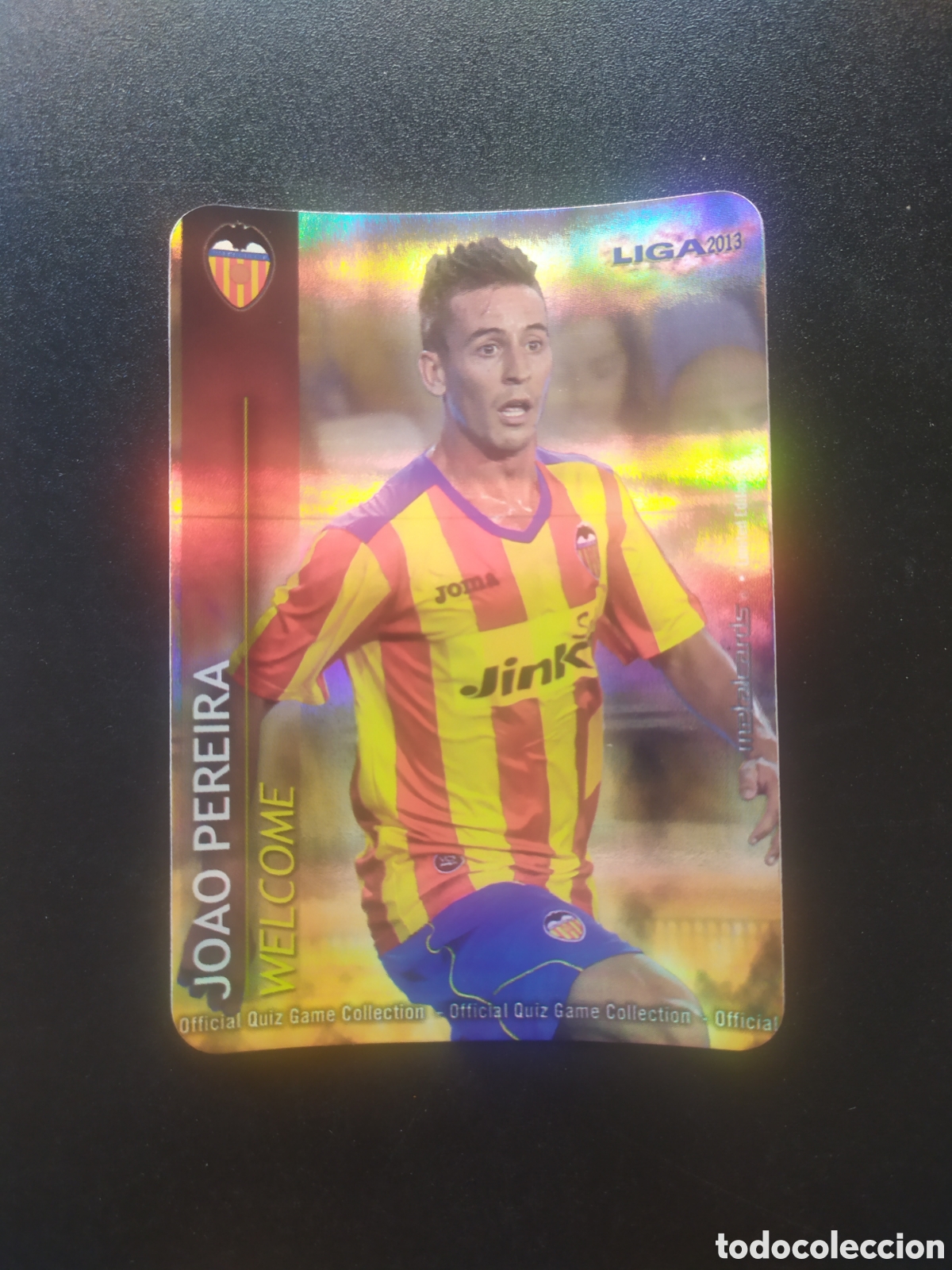 Cromos de F&uacute;tbol: Mundicromo fichas Liga 2012 2013 12 13 Joao Pereira welcome brillo rayas limitada Valencia