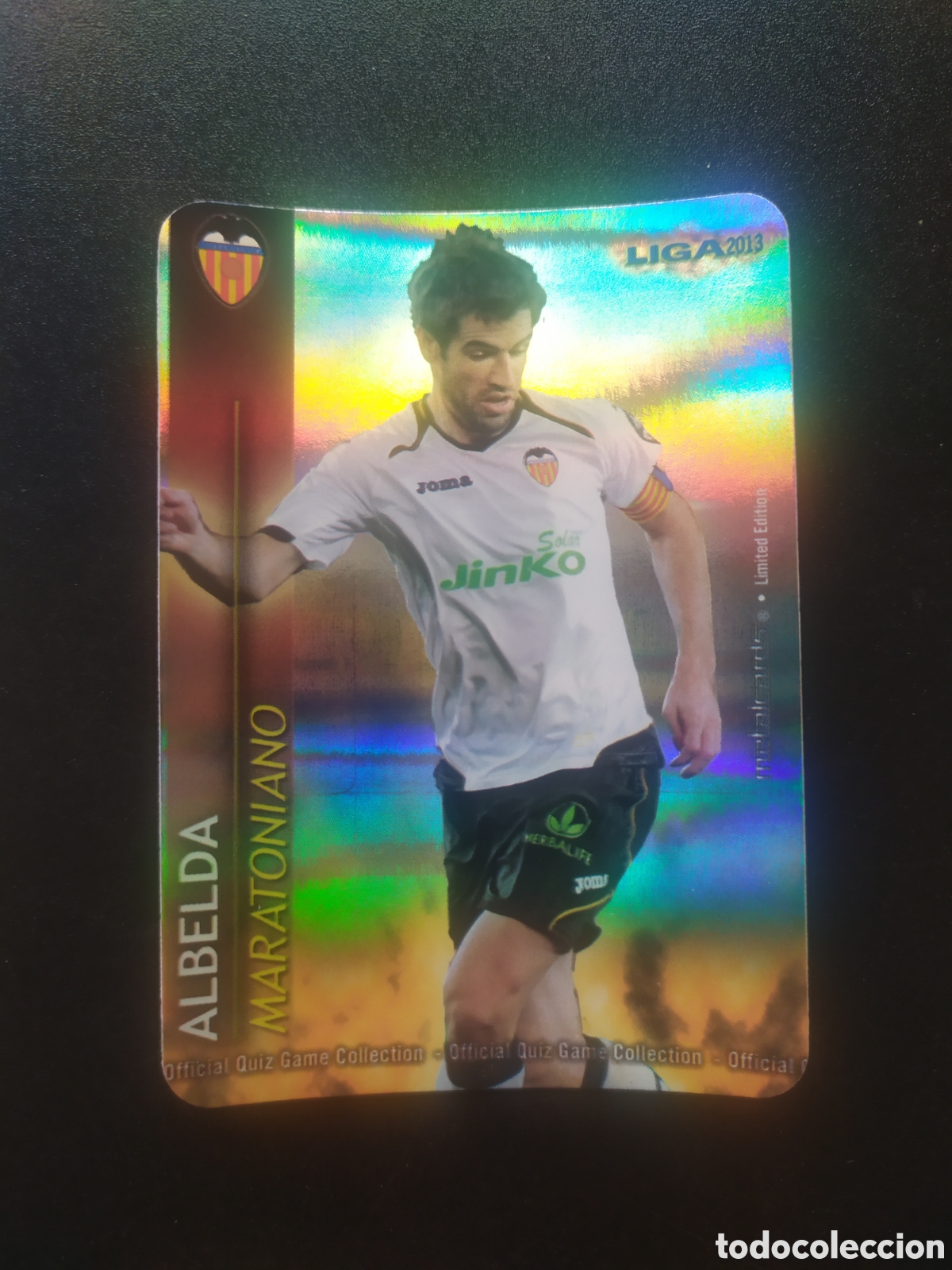 Cromos de F&uacute;tbol: Mundicromo fichas Liga 2012 2013 12 13 Albelda maratoniano brillo rayas limitada Valencia