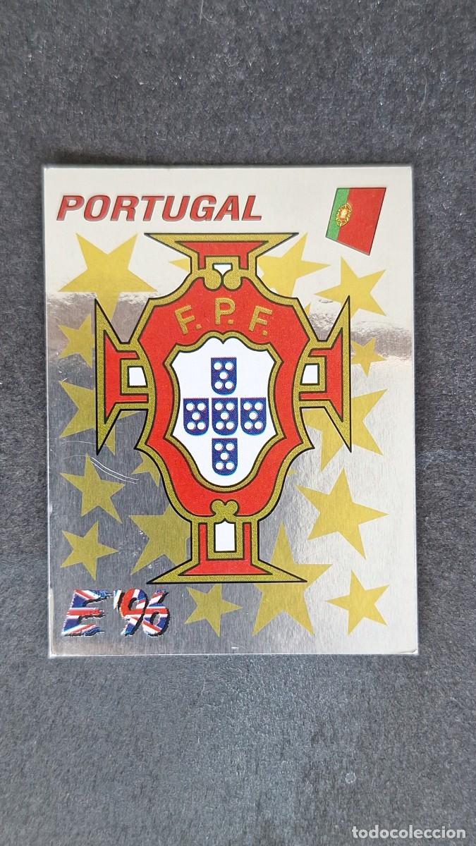 Cromos de F&uacute;tbol: L2 ESCUDO SELECCION PORTUGAL 295 EUROCOPA 1996 EURO 96 PANINI NUNCA PEGADO SIN PEGAR