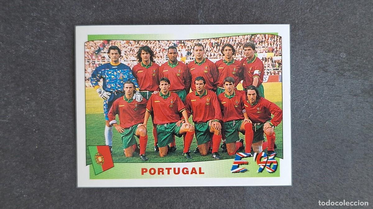 Cromos de F&uacute;tbol: L2 EQUIPO SELECCION PORTUGAL 296 EUROCOPA 1996 EURO 96 PANINI NUNCA PEGADO SIN PEGAR