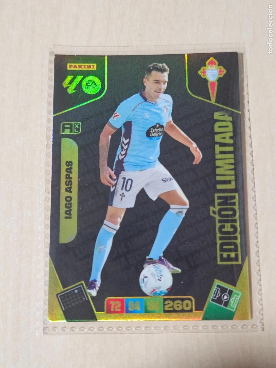 Cromos de F&uacute;tbol: FICHA IAGO ASPAS - ADRENALYN 25 26 - PANINI 2025 - 26 - CROMO - EDICION LIMITADA