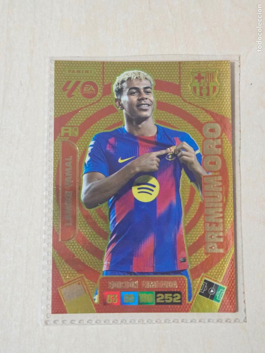 Fu&szlig;ball-Sticker: FICHA LAMINE YAMAL - ADRENALYN 25 26 - PANINI 2025 - 26 - CROMO - EDICION LIMITADA PREMIUM ORO