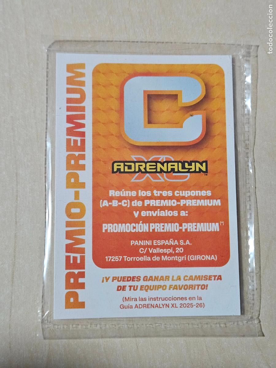 Cromos de F&uacute;tbol: FICHA C - ADRENALYN 25 26 - PANINI 2025 - 26 - CROMO - EDICION LIMITADA PREMIO PREMIUM