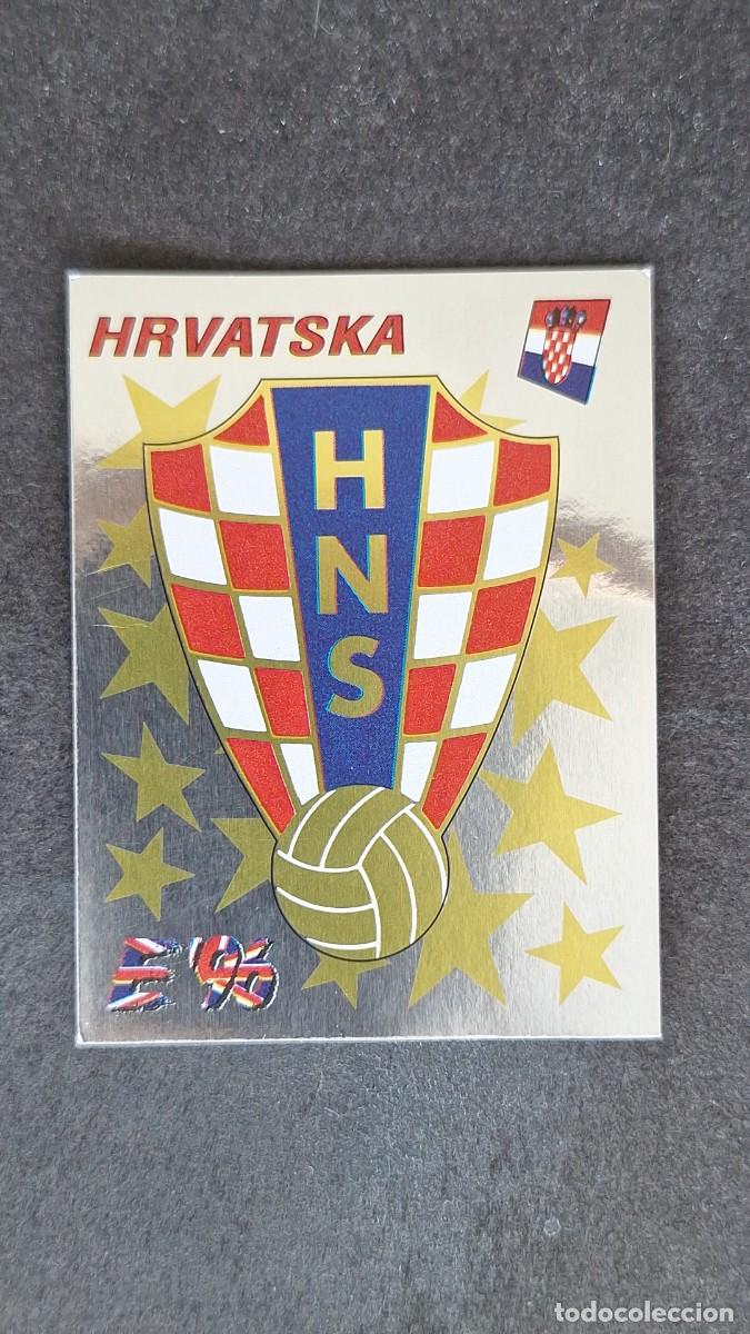 Cromos de F&uacute;tbol: L2 ESCUDO SELECCION CROACIA 335 EUROCOPA 1996 EURO 96 PANINI NUNCA PEGADO SIN PEGAR