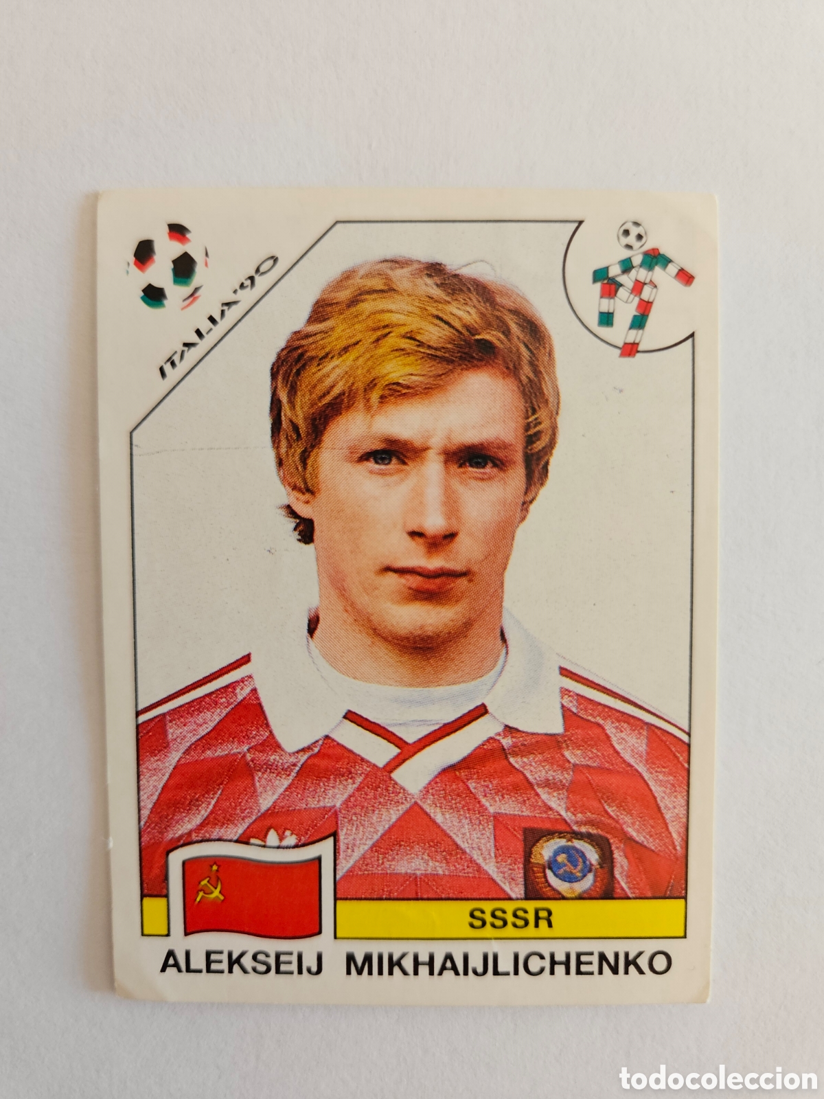 Cromos de F&uacute;tbol: N&deg;145 Alekseij Mikhaijlichenko (URSS) Mundial Italia 90 PANINI. Nunca pegado, NUEVO