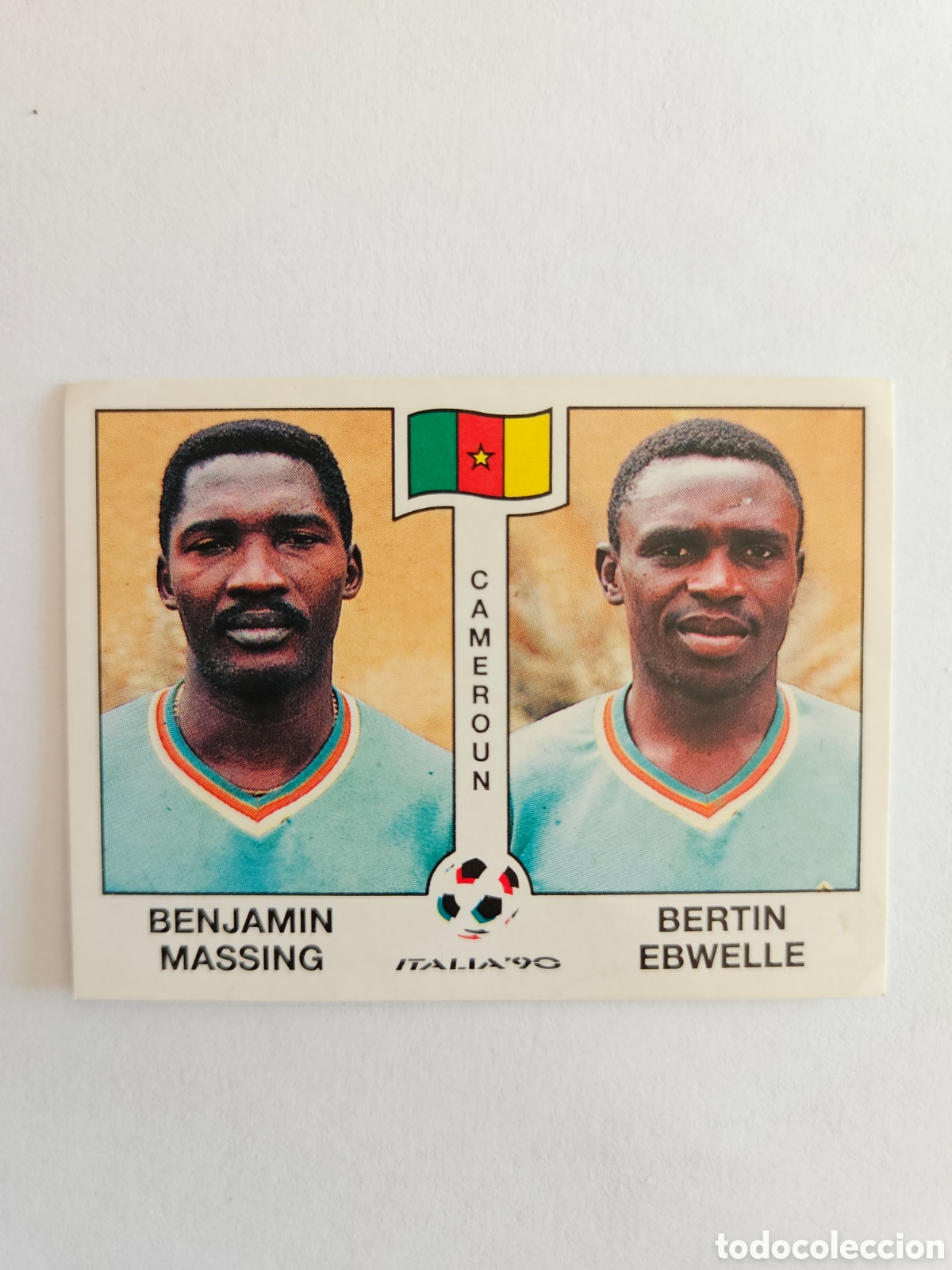 Cromos de F&uacute;tbol: BENJAMIN MASSING - BERTIN EBWELLE CAMERUN 175 MUNDIAL ITALIA 1990 90 PANINI NUNCA PEGADO SIN PEGAR