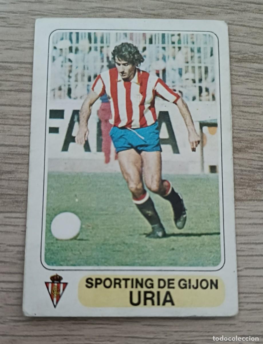 Football Stickers: Cromo URIA, Sporting de Gij&oacute;n, Liga 1977 1978, Futbol en Acci&oacute;n de Pacosa 2 Sin Pegar