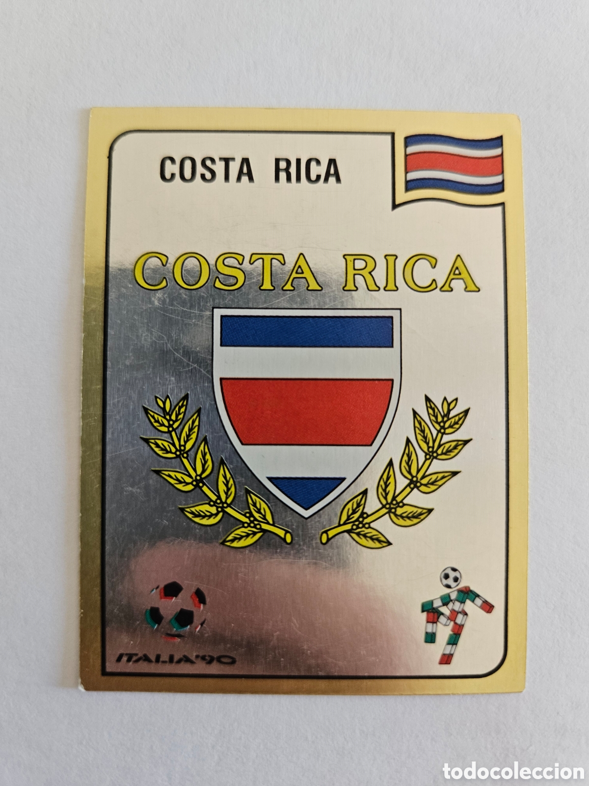 Football Stickers: ESCUDO COSTA RICA 182 MUNDIAL ITALIA 1990 90 PANINI NUNCA PEGADO SIN PEGAR