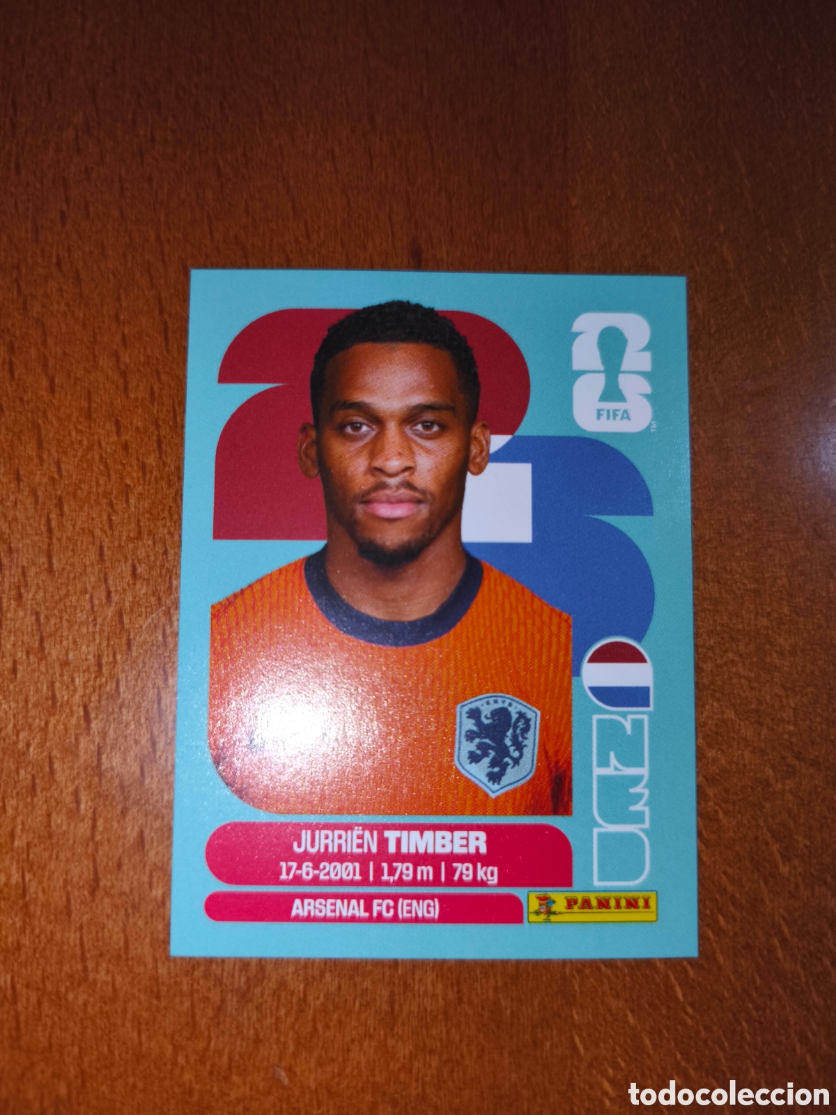 Fu&szlig;ball-Sticker: NED5 Jurrien Timber NED 5 Fifa World Cup 2026 Holanda
