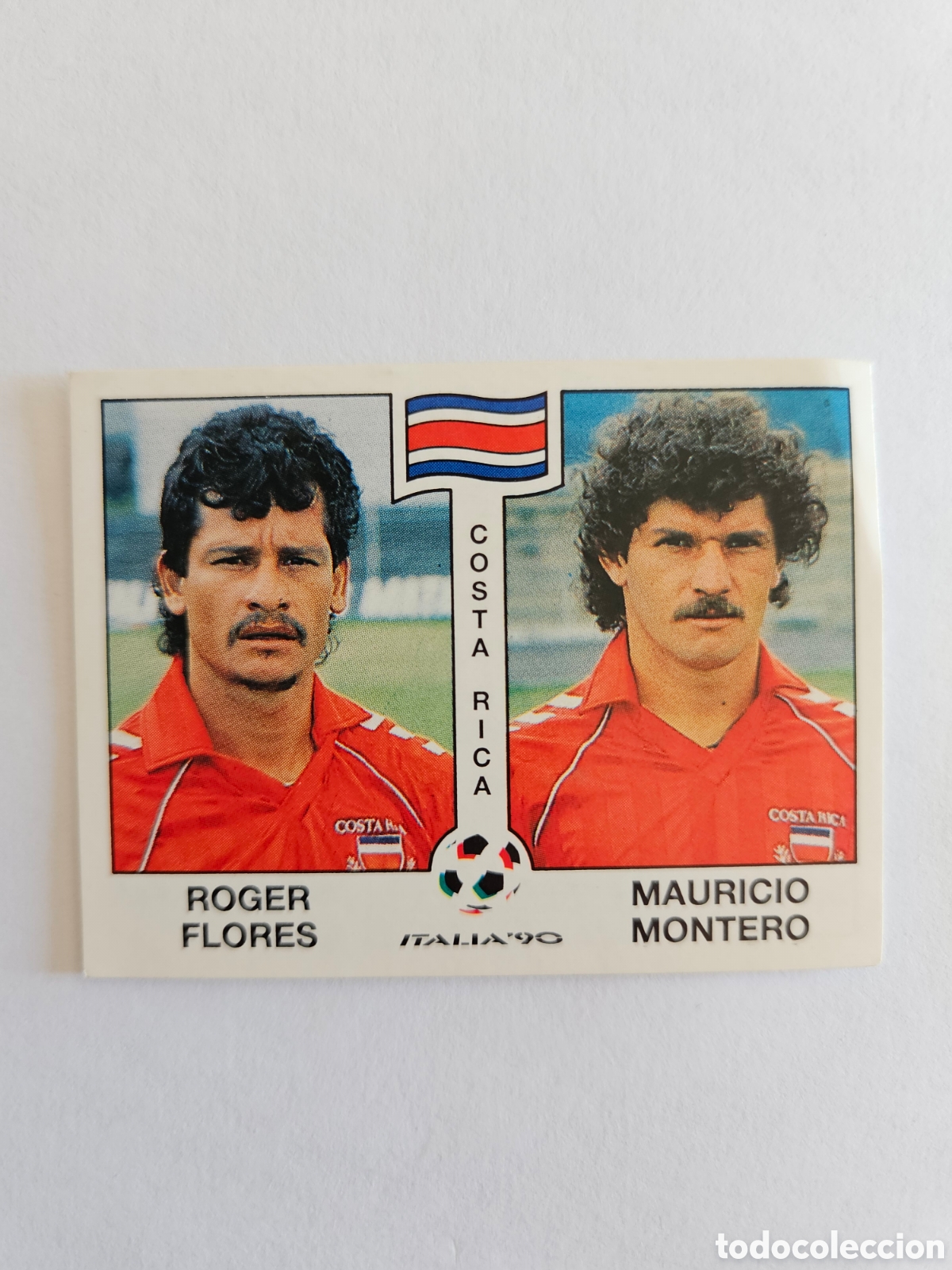 Fu&szlig;ball-Sticker: ROGER FLORES - MAURICIO MONTERO COSTA RICA 185 MUNDIAL ITALIA 1990 90 PANINI NUNCA PEGADO SIN PEGAR