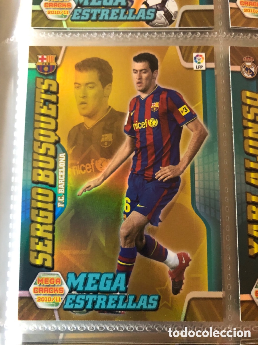 Cromos de F&uacute;tbol: Megacracks 2010 2011 mega estrellas Sergio Busquets 373 Barcelona