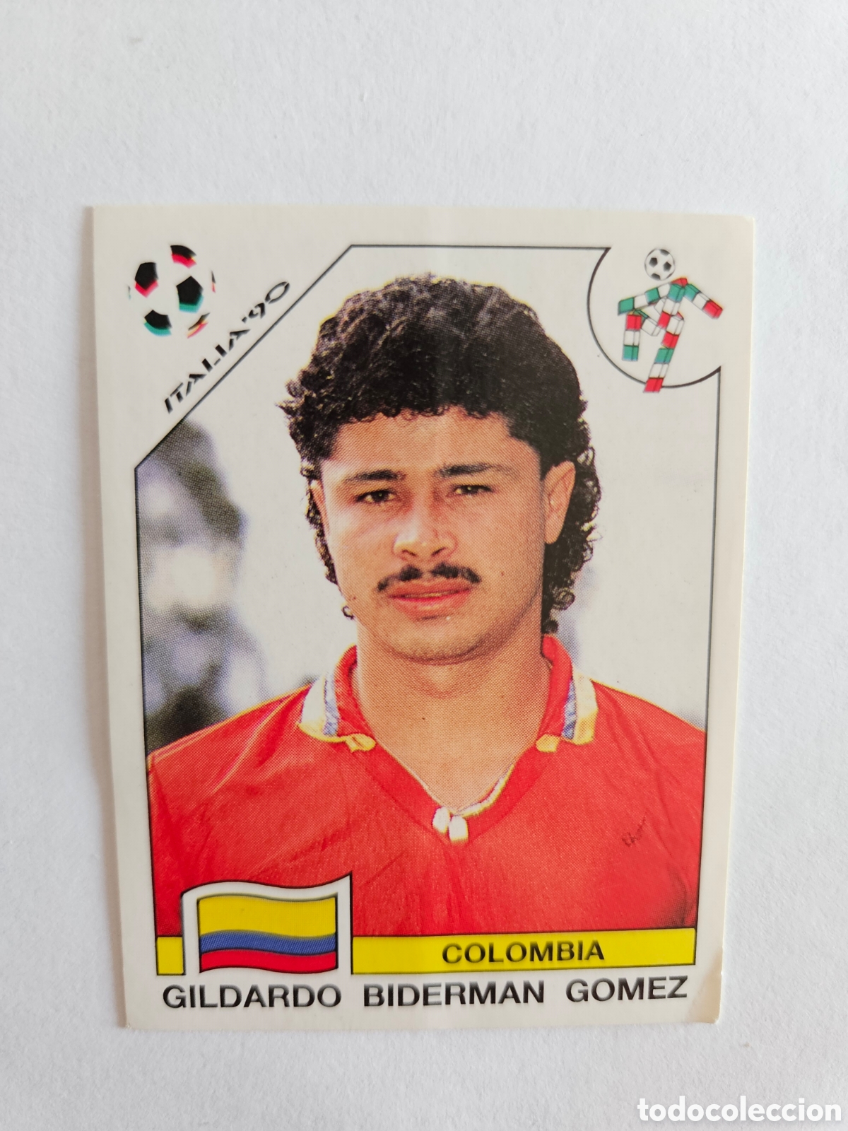 Cartes &agrave; collectionner de Football: GIRALDO BIDERMAN GOMEZ COLOMBIA 290 MUNDIAL ITALIA 1990 90 PANINI NUNCA PEGADO SIN PEGAR