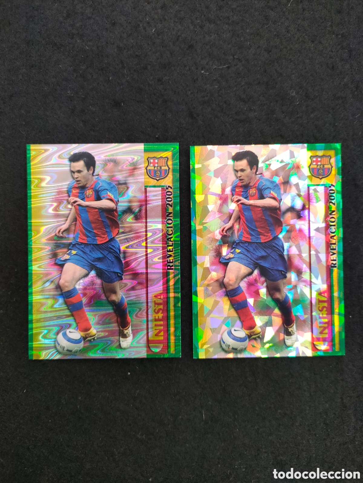 Cromos de Futebol: Iniesta Revelaci&oacute;n 2005. Las dos versiones, #26. Brillo aguas y diamantes.