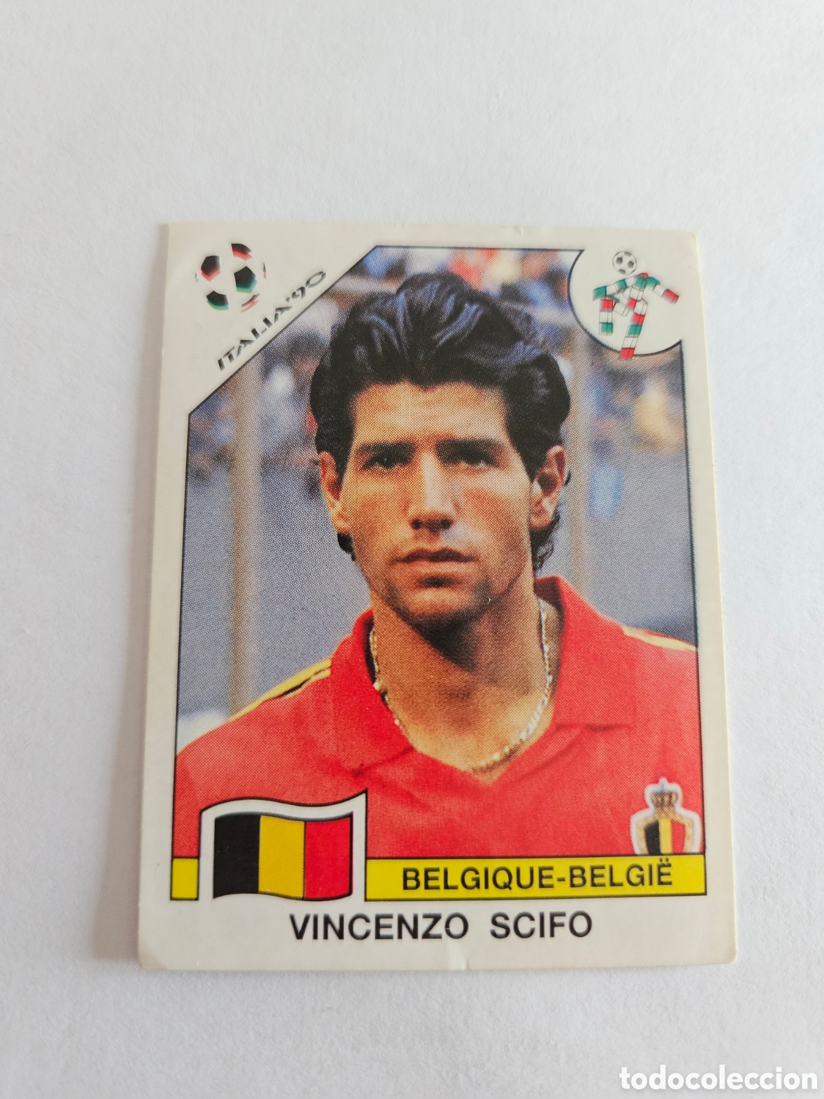 Cromos de F&uacute;tbol: VINCENZO SCIFO SELECCION BELGICA 338 MUNDIAL ITALIA 90 PANINI NUNCA PEGADO SIN PEGAR