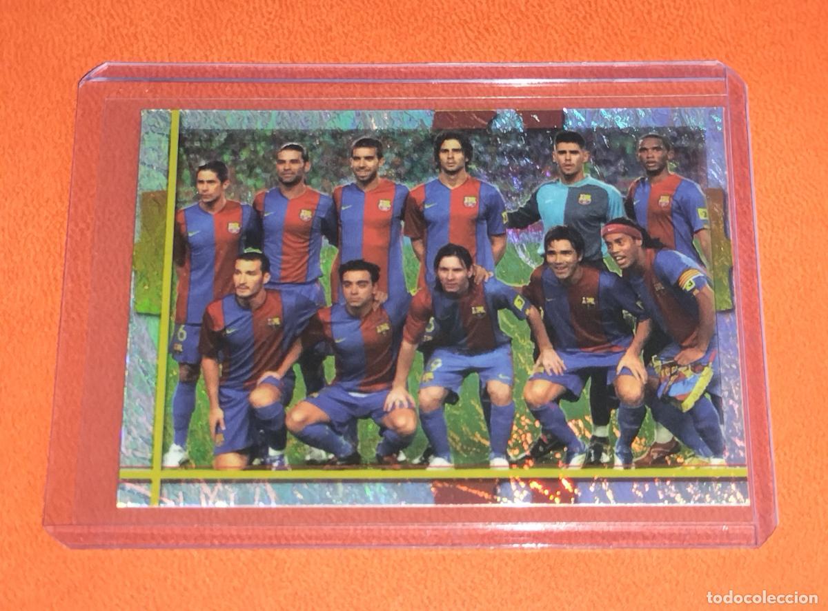 Cromos de F&uacute;tbol: 3 ALINEACION CON LIONEL MESSI FC BARCELONA CARD MUNDICROMO FICHAS DE LA LIGA FUTBOL 2006 2007 06 07