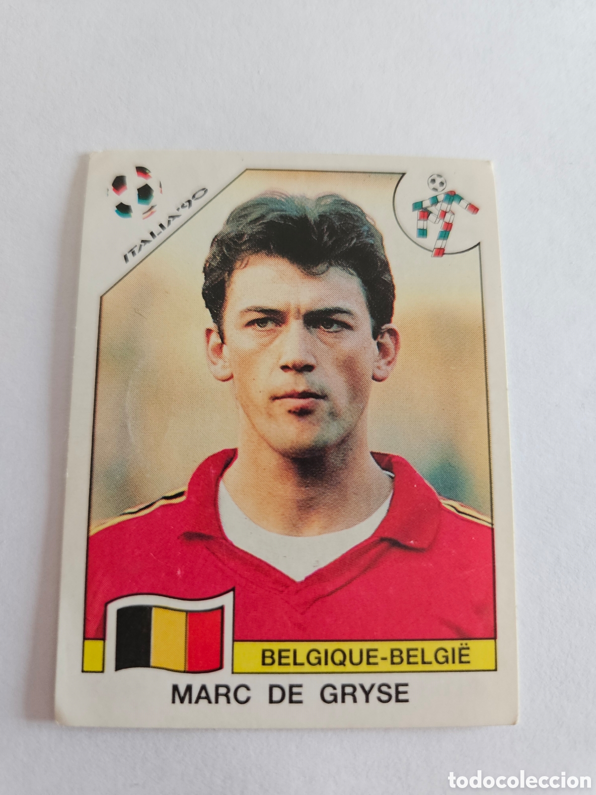 Cromos de F&uacute;tbol: MARC DE GRYSE SELECCION BELGICA 341 MUNDIAL ITALIA 90 PANINI NUNCA PEGADO SIN PEGAR