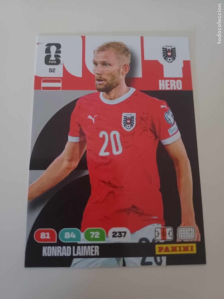 Cartes &agrave; collectionner de Football: 052 - AUT07 - Konrad Laimer / Austria