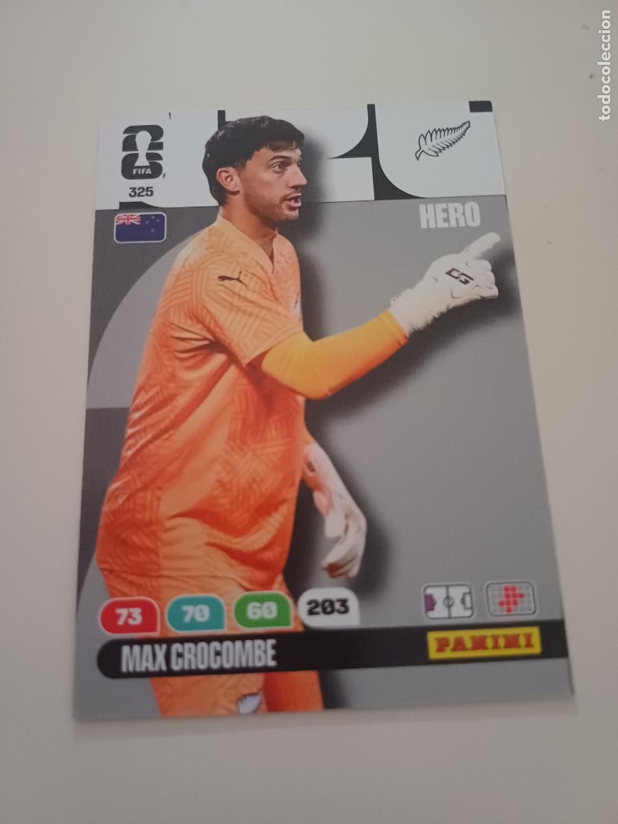 Cromos de F&uacute;tbol: 325 - NZL04 - Max Crocombe / New Zealand