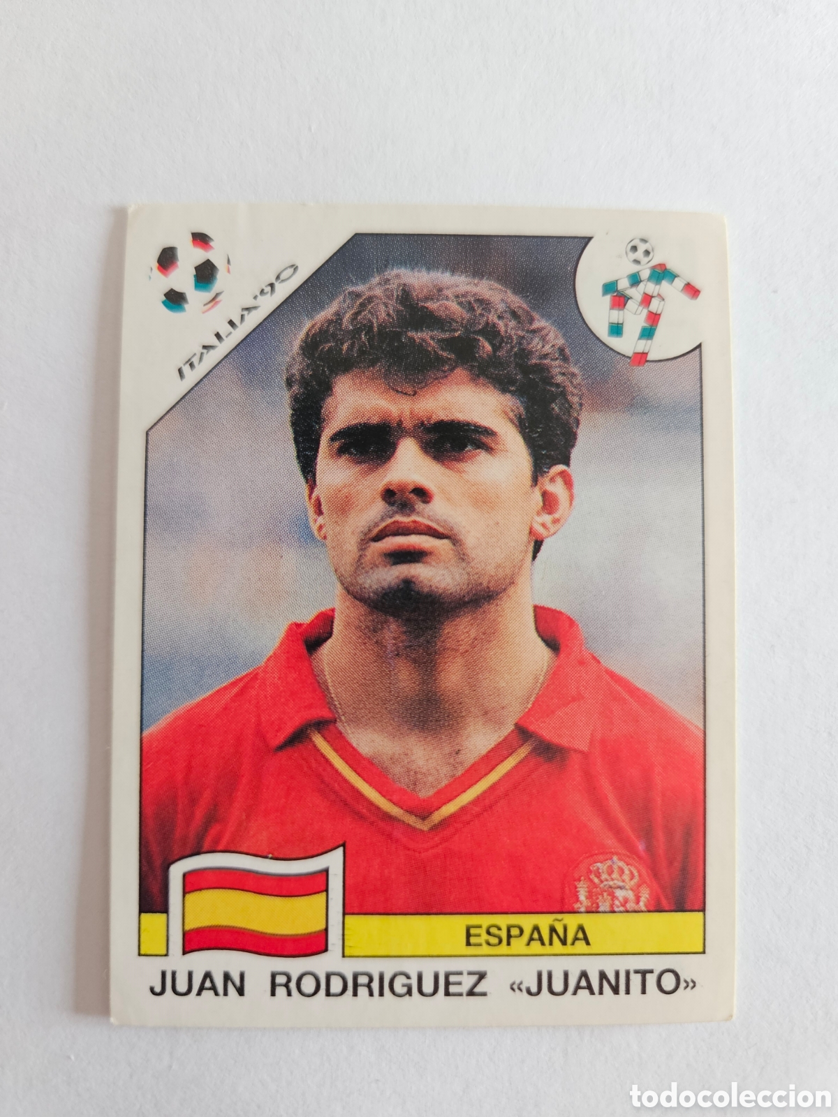 Cromos de F&uacute;tbol: Espa&ntilde;a - 350 Juanito - Mundial Italia 90 - Editorial Panini 1990 - Nunca pegado