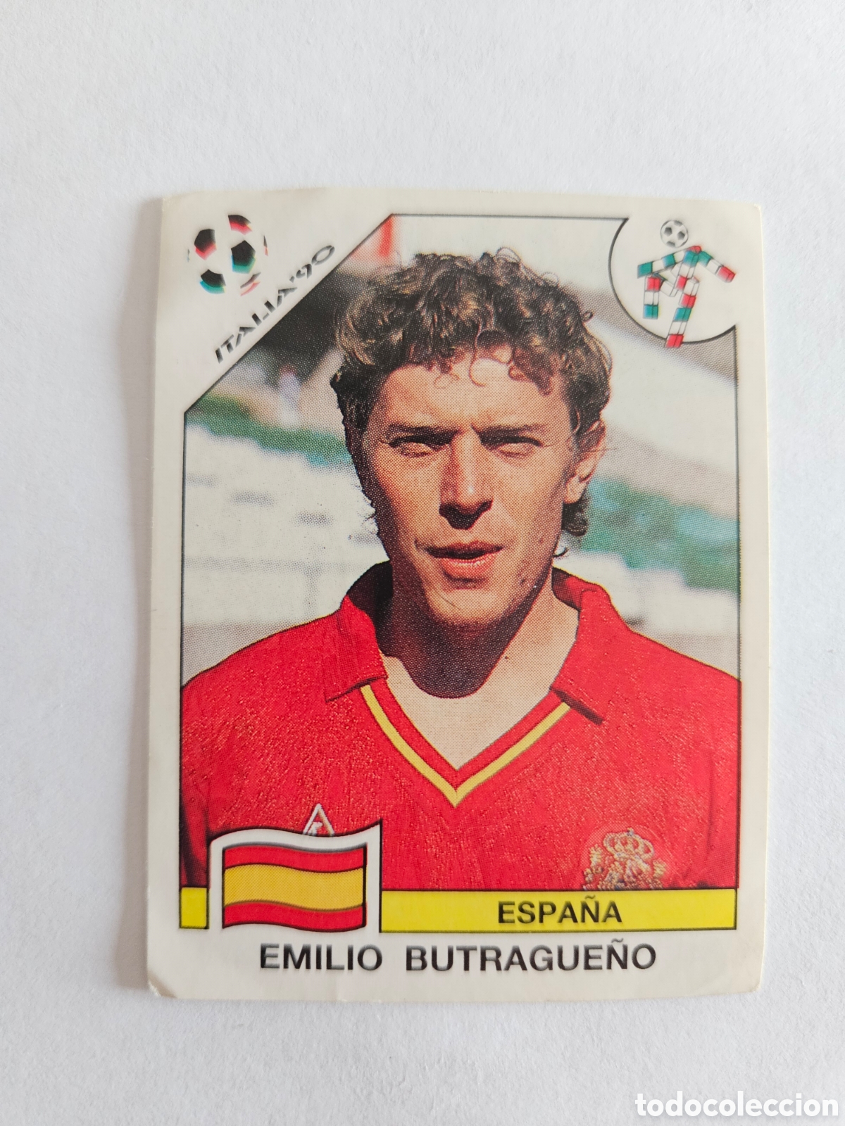 Cromos de F&uacute;tbol: N&deg;360 Emilio Butrague&ntilde;o (Espa&ntilde;a) Mundial Italia 90 PANINI. Nunca pegado