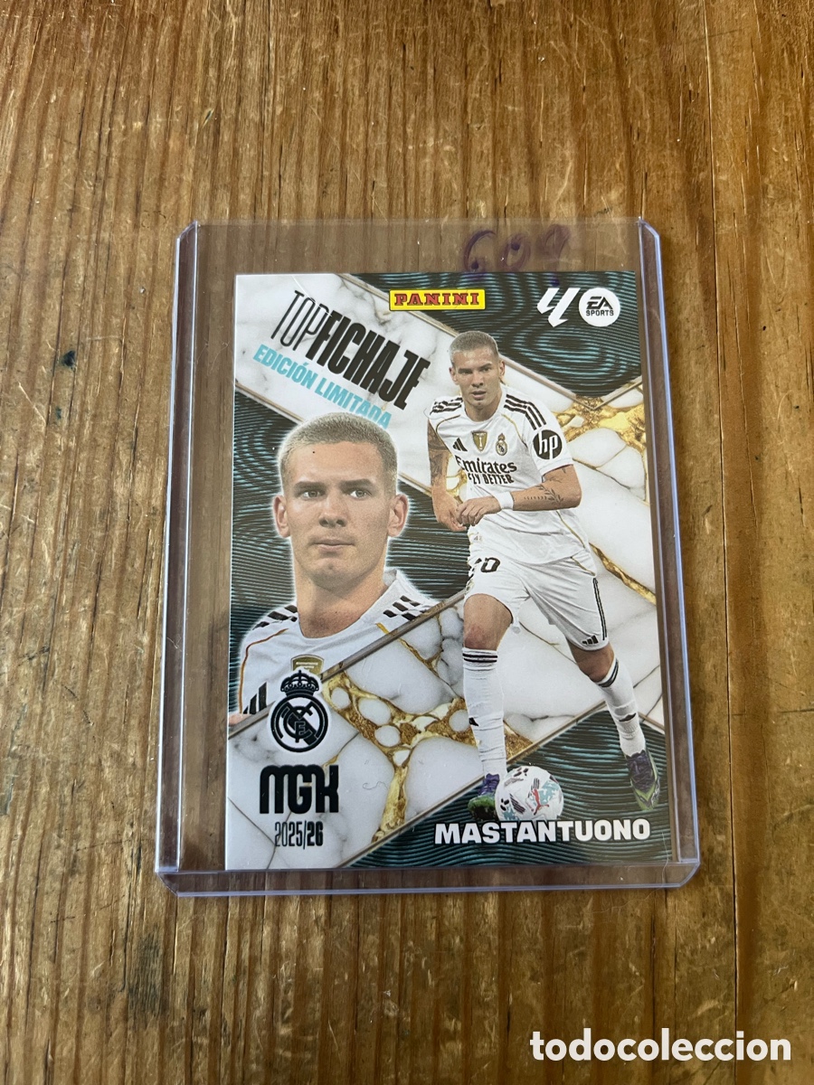 Cromos de F&uacute;tbol: CROMO MGK MEGACRACKS TOP FICHAJE EDICION LIMITADA MASTANTUONO REAL MADRID PANINI 2025 2026