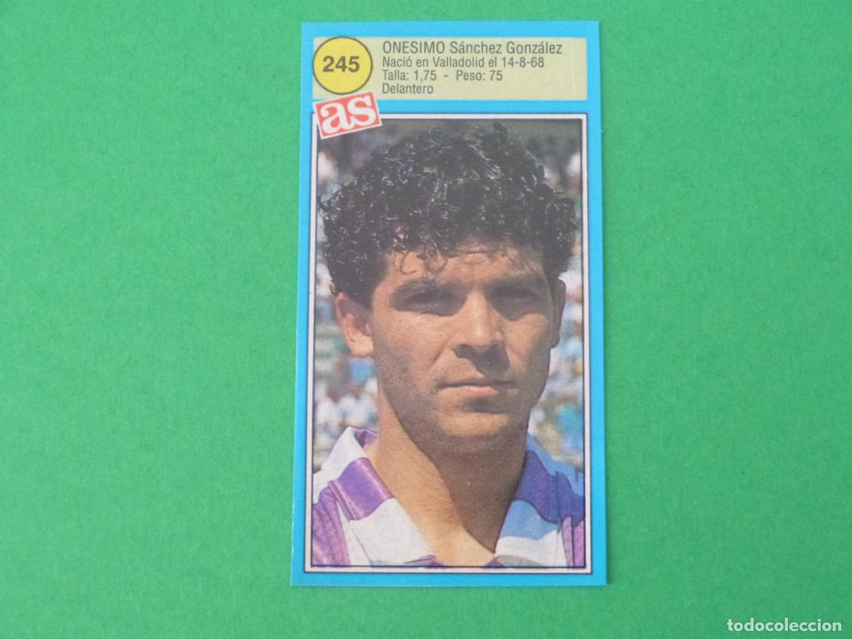 Fu&szlig;ball-Sticker: CROMO FUTBOL ONESIMO REAL VALLADOLID RECORTADO N&ordm; 245 ASES DE LA LIGA 1990-1991/90-91 DIARIO AS